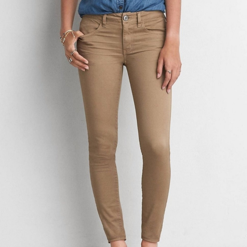 AEO Twill X Super Stretch desert khaki jegging